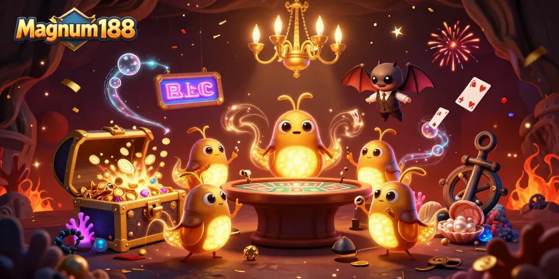 Experience exciting wins at magnum188 with vibrant glowworms lighting up the casino.