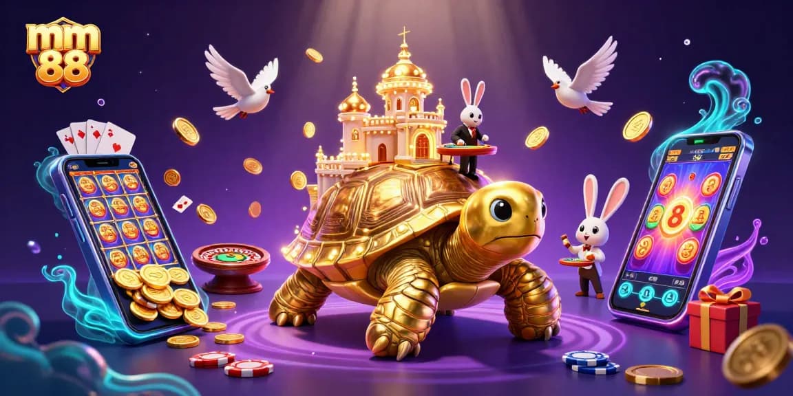 Win big with mm 88 at the vibrant casino scene featuring golden coins and thrilling gameplay!