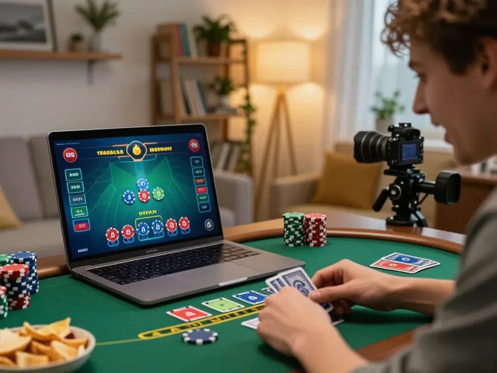 Player enjoying a live dealer blackjack game on laptop, showcasing the excitement of 789 gaming