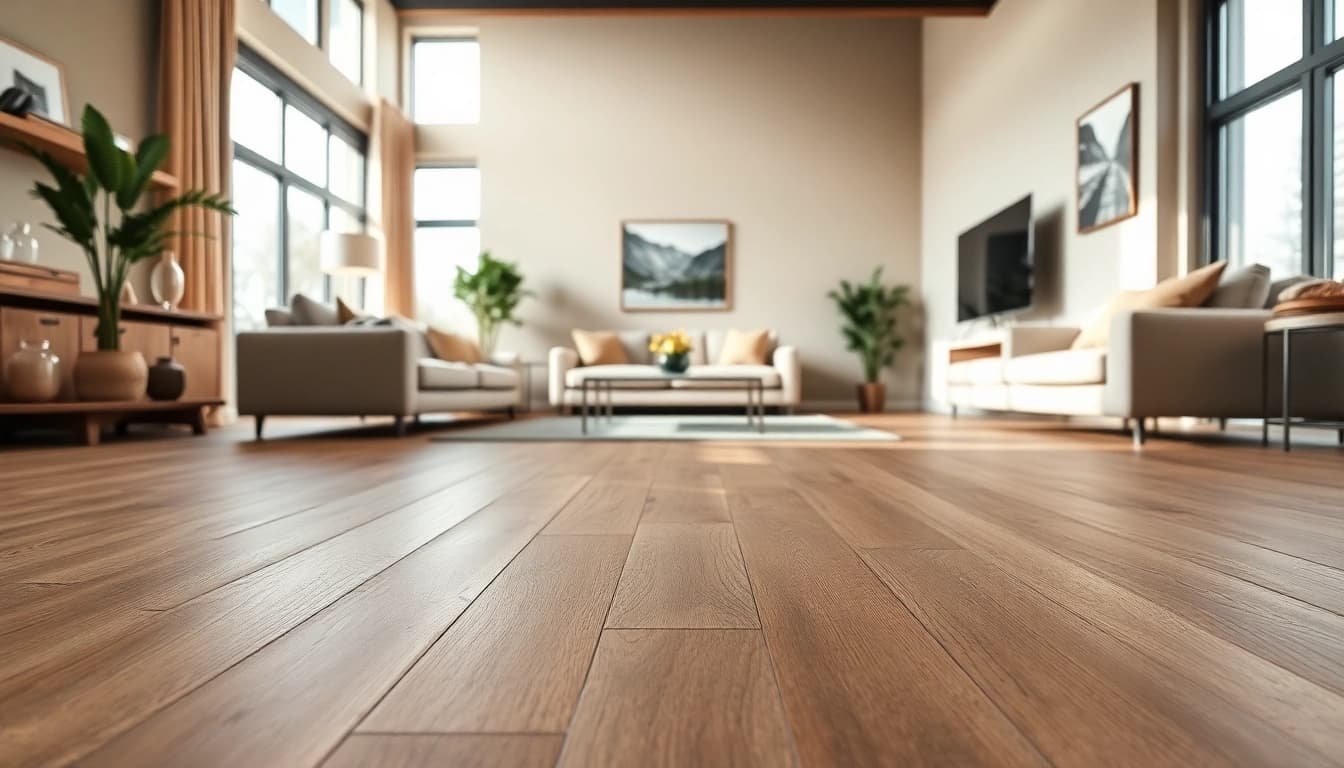 Enhance your home aesthetic with earth taupe vinyl plank flooring showcasing smooth texture.
