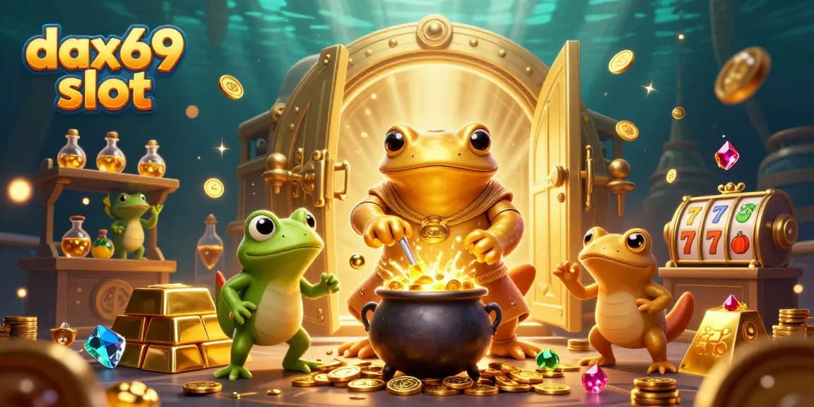 Menangkan bonus besar di dax69 slot sambil menikmati ilustrasi 3D berwarna gold yang megah dan dinamis.