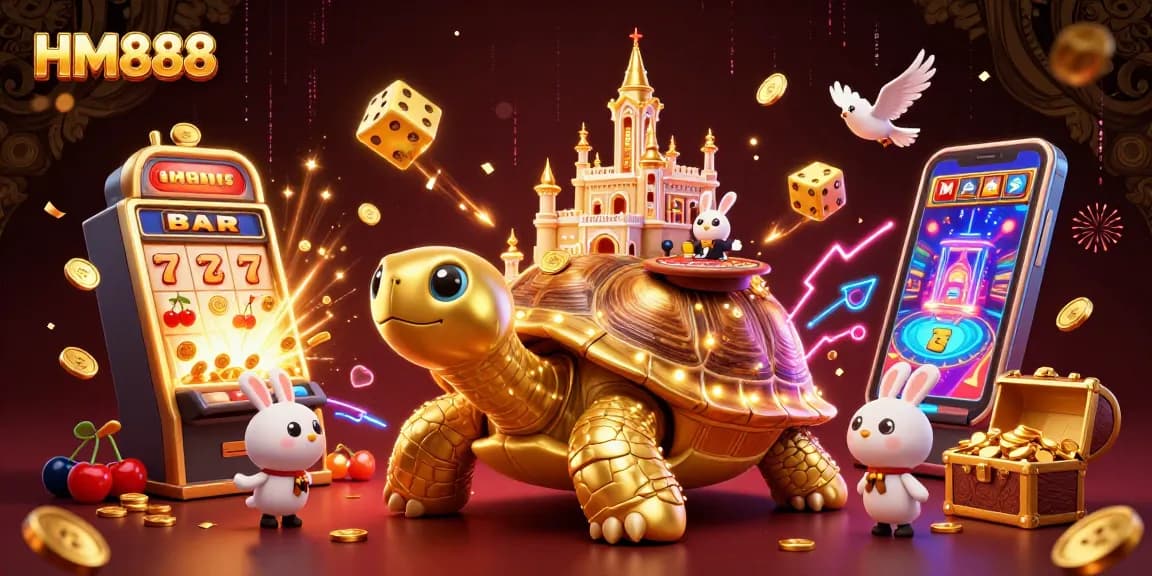 Experience thrilling gameplay with HM888's vibrant casino scene featuring high-energy gambling elements.