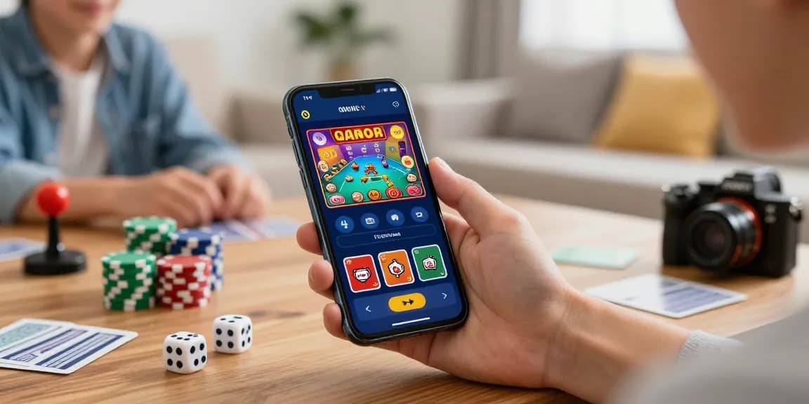 LUCK8 user engaging in online gambling with vibrant game graphics