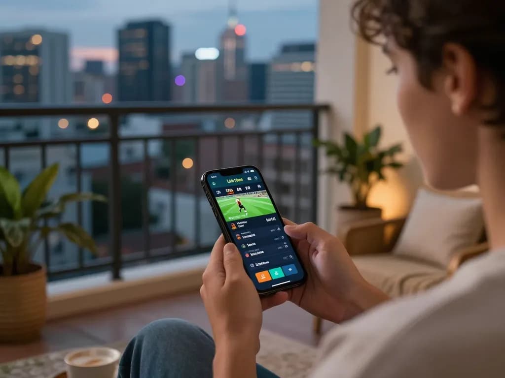 Kết nối với ứng dụng Link 12bet để cá cược thể thao trên smartphone trong không gian nhà đẹp mắt.