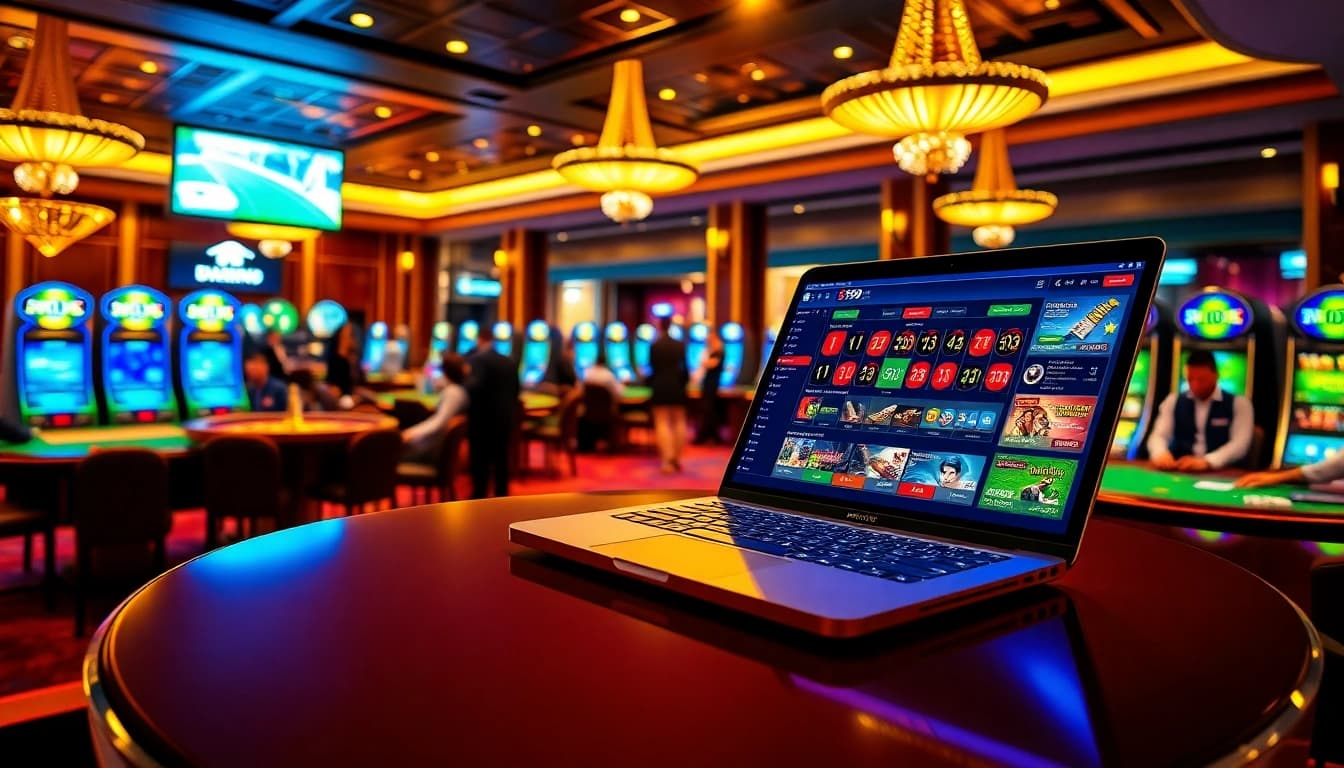 Players enjoying exciting games at PS99 online casino with vibrant roulette and poker setups.