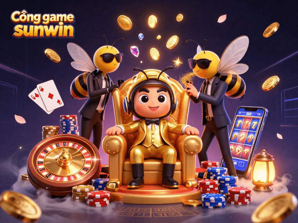 Cổng game sunwin showcases a mob boss and characters in a lively casino environment with dynamic game elements.