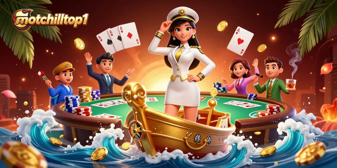 Experience the excitement of gaming with motchilltop1, illustrated in a vibrant casino environment.