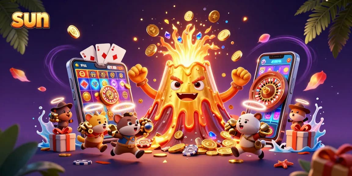 Join the sun-themed slot adventure with a triumphant golden volcano erupting treasures!