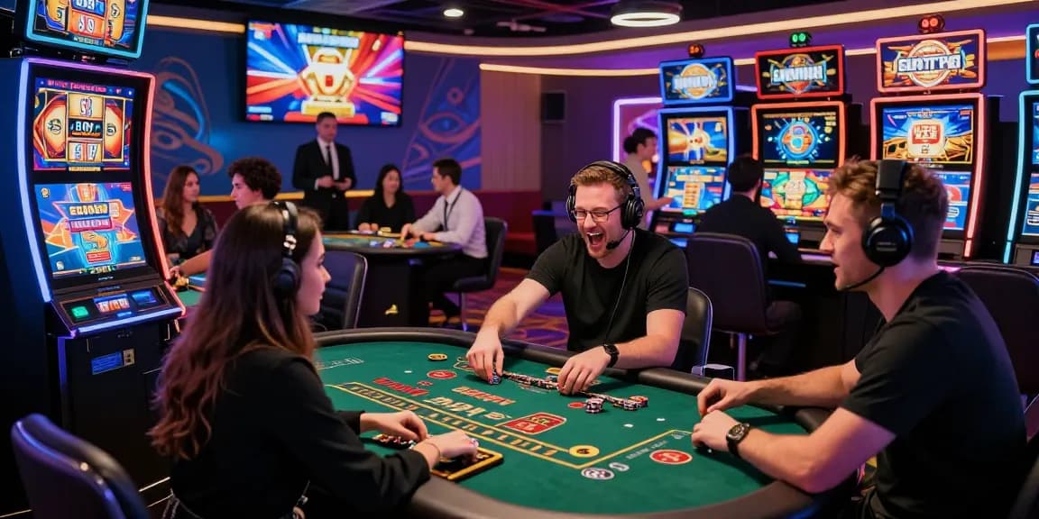 Players enjoying the excitement of non-UK casinos at https://dsam.org.uk with vibrant gaming tables and live interactions.