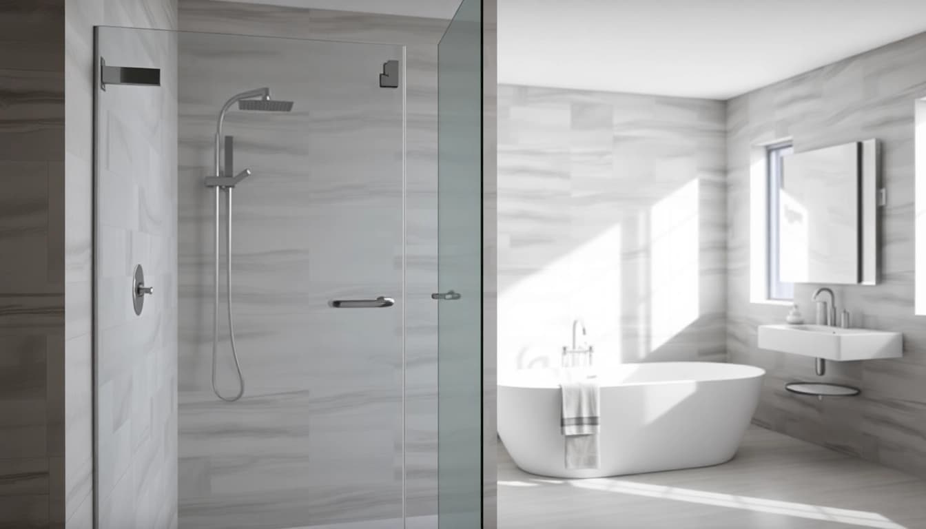 Showcase of semi-frameless shower screens enhancing modern bathroom style.