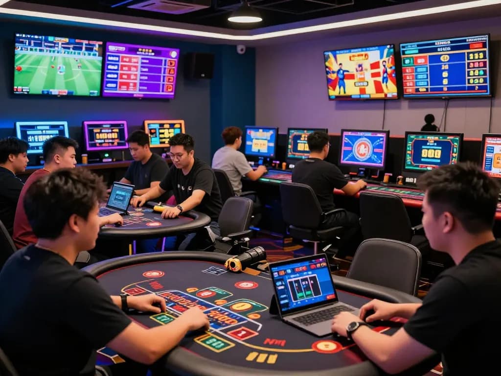 Exciting live casino gaming scene showcasing VN88's thrilling environment with players enjoying various table games.