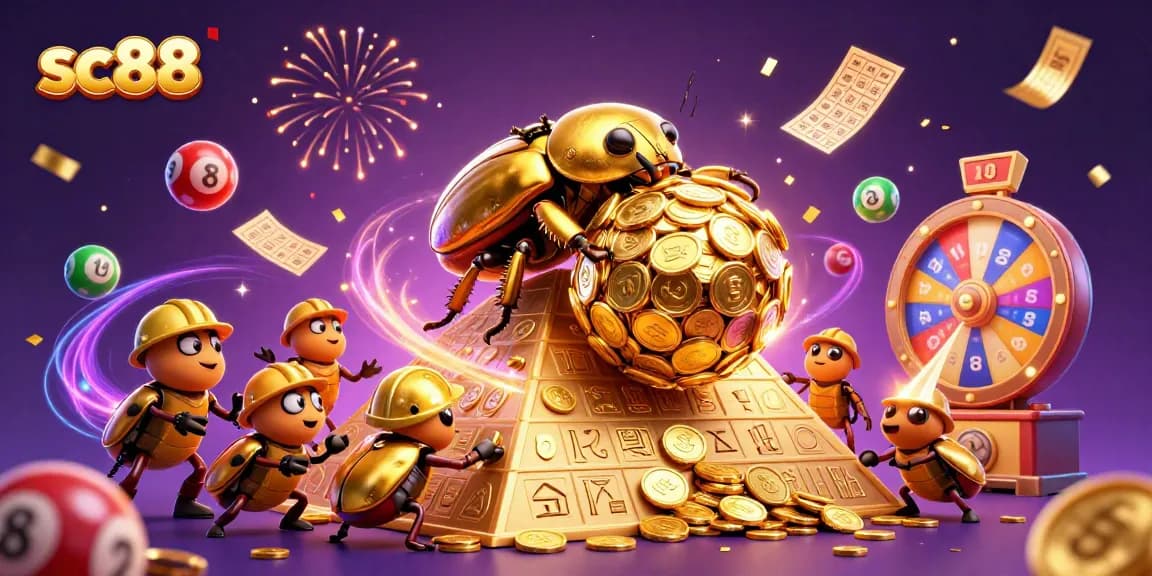 Experience thrilling gameplay at sc88 with colorful lottery balls and festive casino elements.
