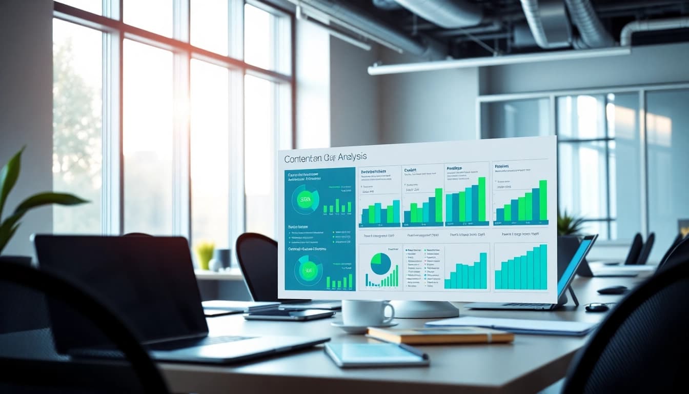 Illustration of a Content Gap Analysis showcased in an engaging infographic format.