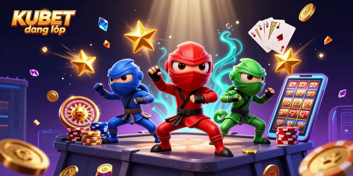 Experience KUBET đăng nhập with animated colorful characters and dynamic casino elements.