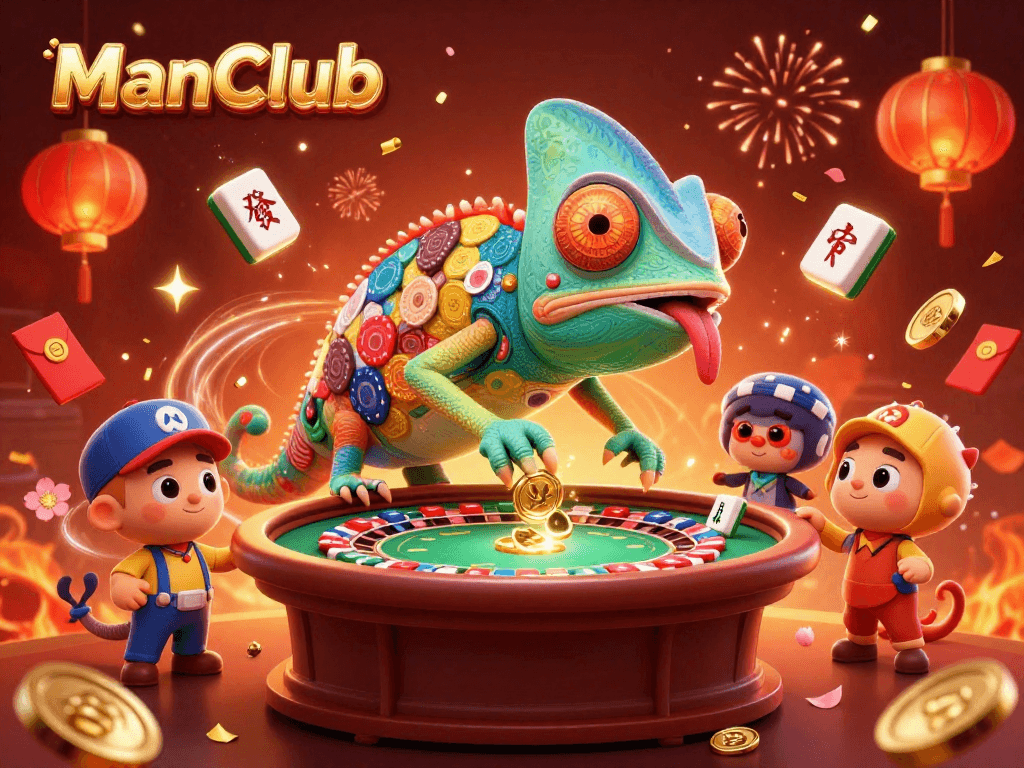 Experience exciting gameplay at ManClub with vibrant casino scenes and dynamic characters.