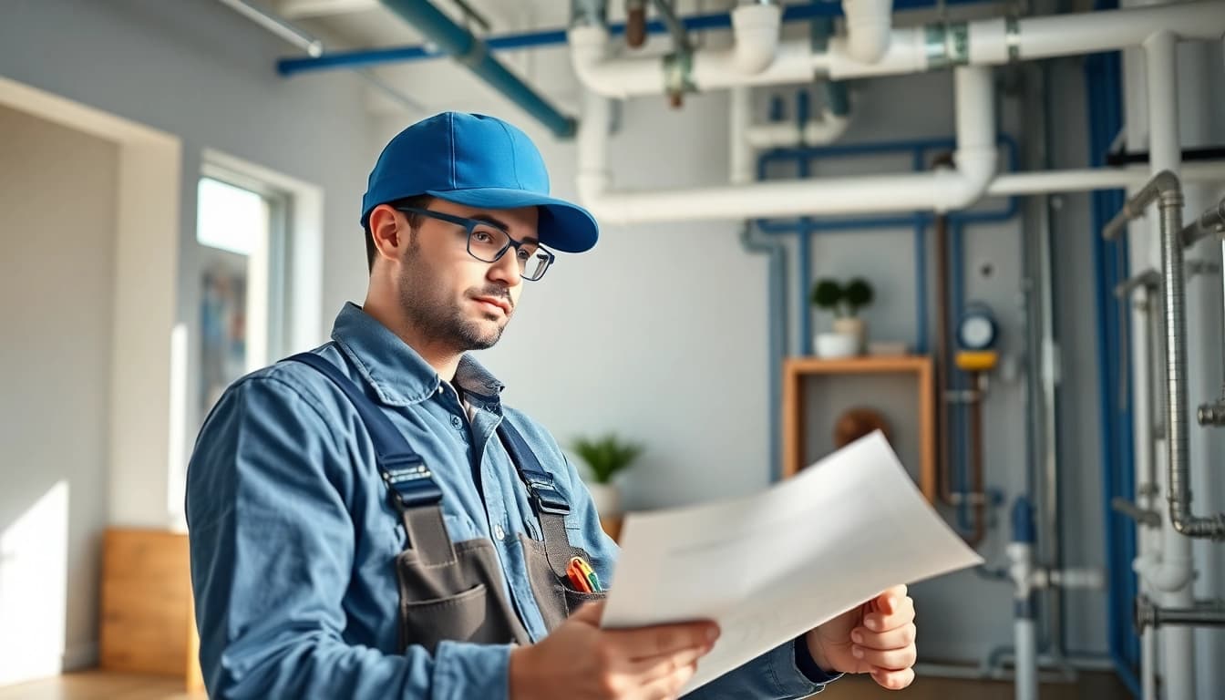 Plumber demonstrating whole house repiping services Tampa in a professional home setting.