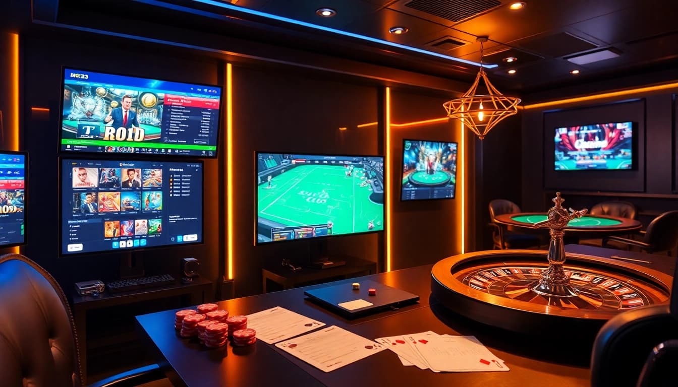 Experience thrilling online gambling action with bk33 in a luxurious, modern gaming scene.