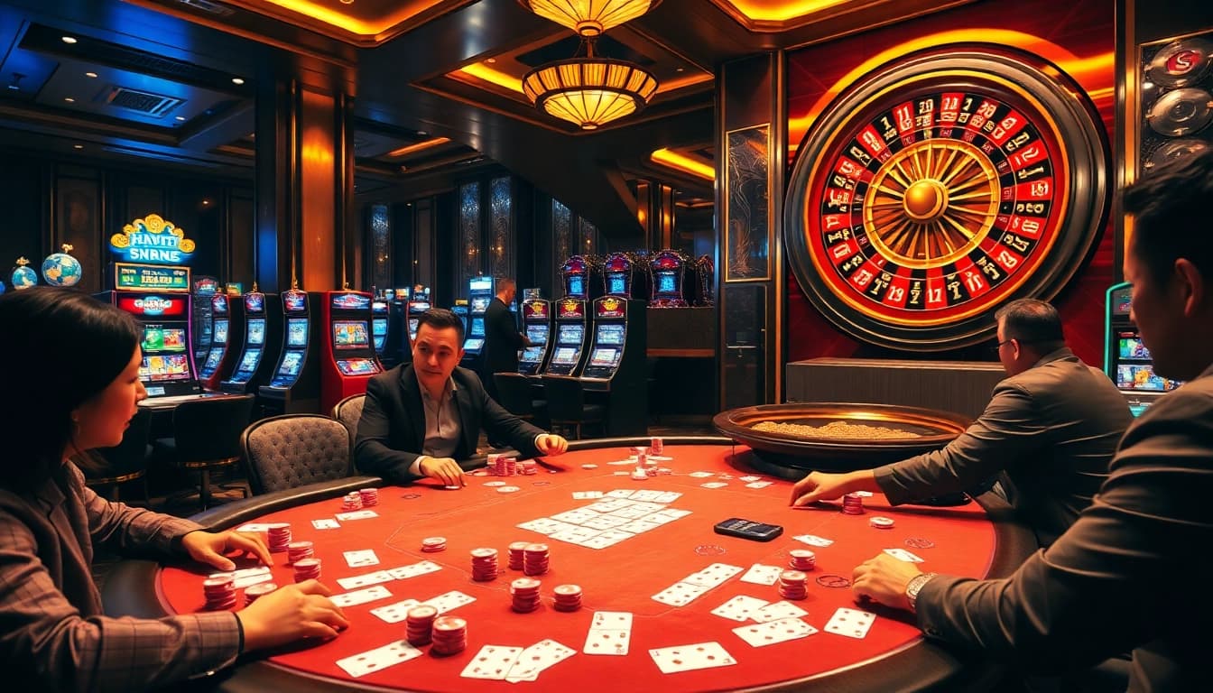 Experience high-stakes Tài Xỉu action at Haywin's vibrant casino table.
