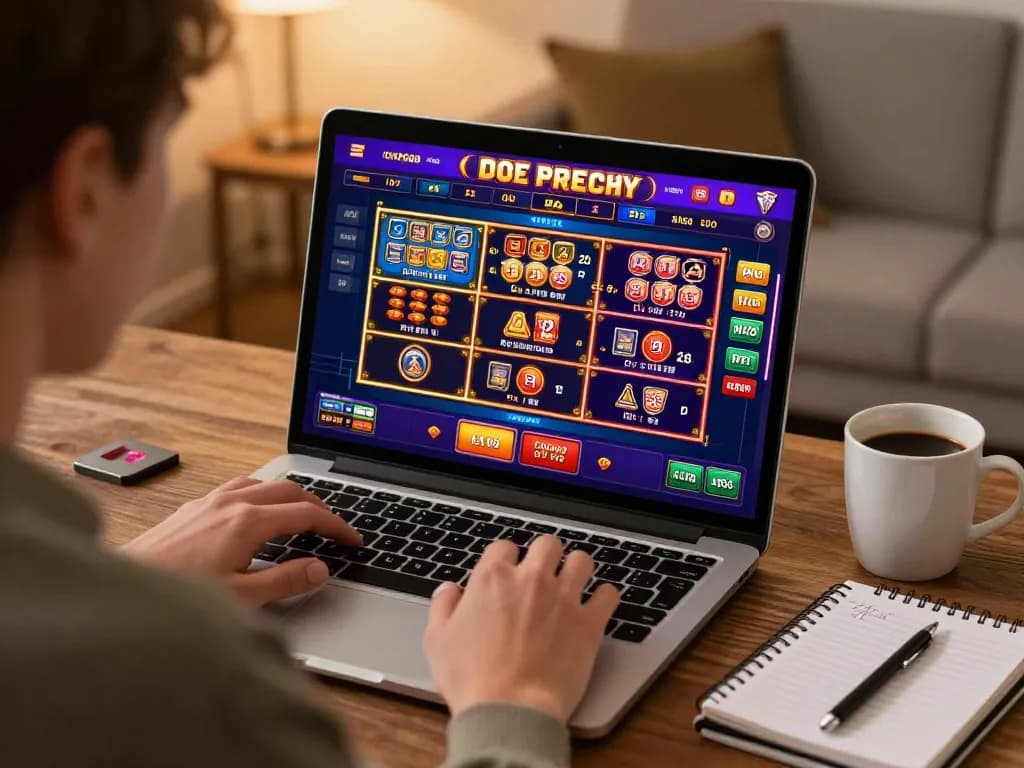 Engaging online gaming experience showcasing nhà cái tặng tiền on laptop with colorful interface and strategic notes