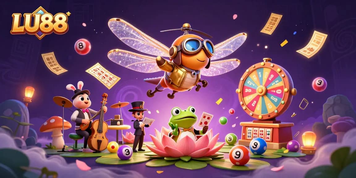 Experience LU88's vibrant gaming world with a luxurious casino atmosphere and exciting game elements.