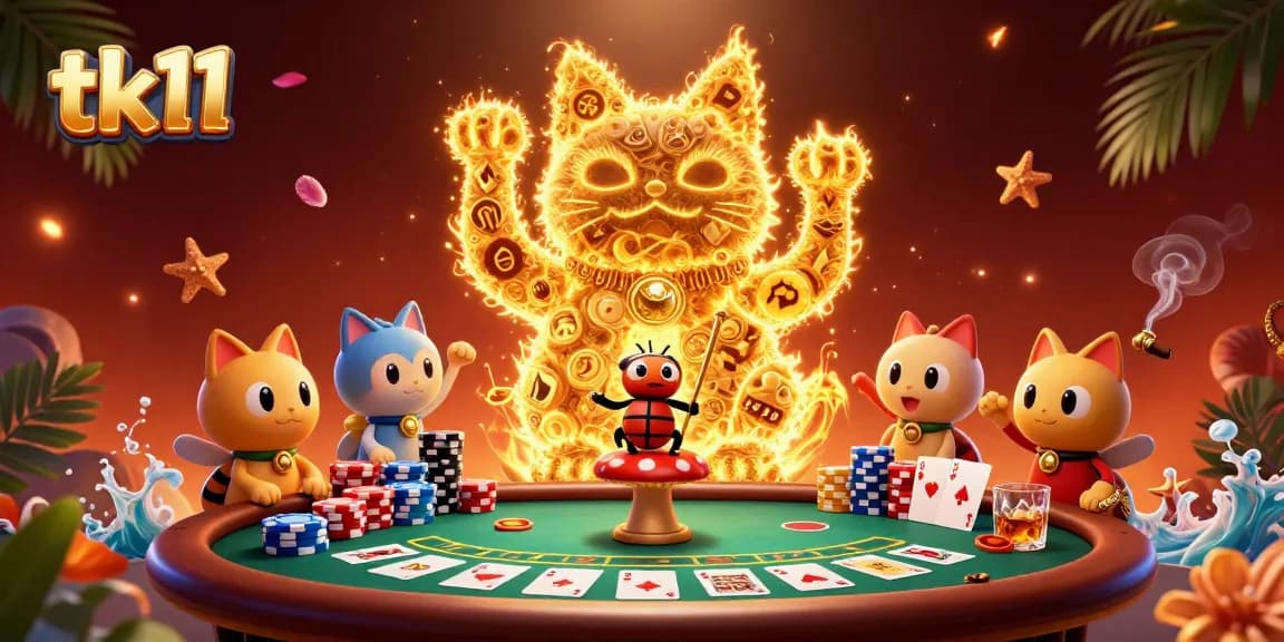 Engage with tk11's immersive casino experience featuring vibrant casino symbols and interactive elements.