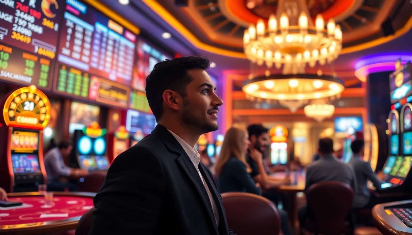 Engaging online gambling scene showing diverse players at https://mmoo.ad/ with vibrant casino atmosphere.