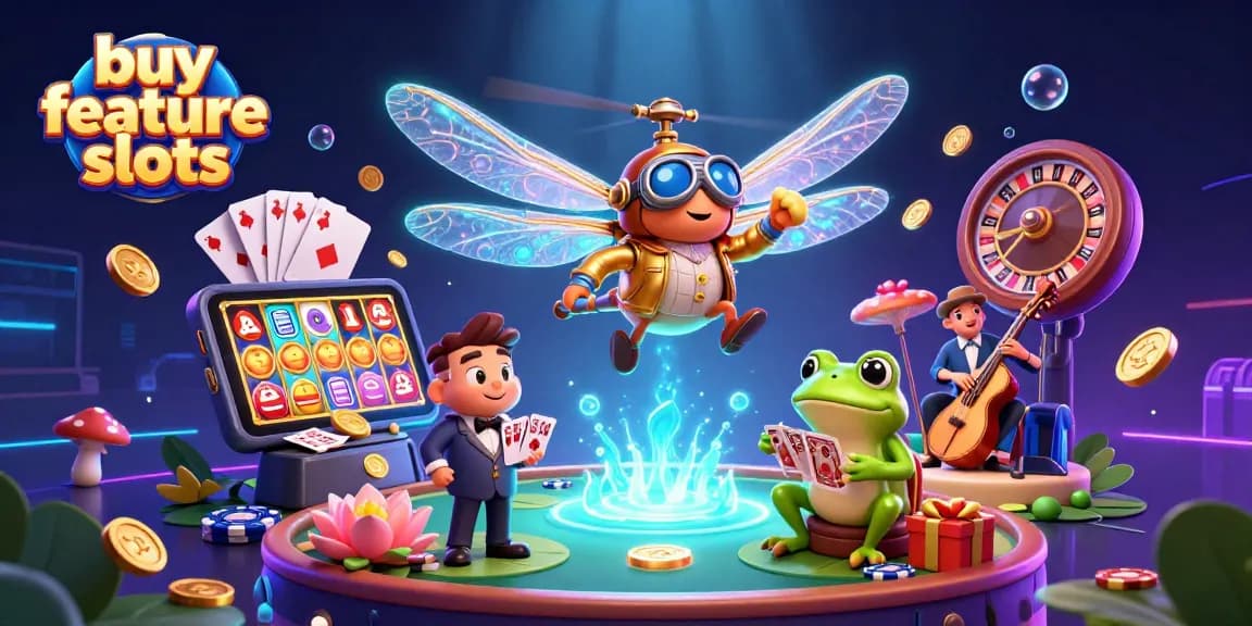 Experience the excitement of buy feature slots with dazzling animations and vibrant characters.