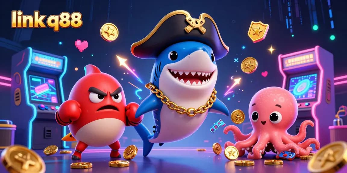Engage in thrilling action with link q88 as the pirate shark and friends embark on a casino gaming adventure.