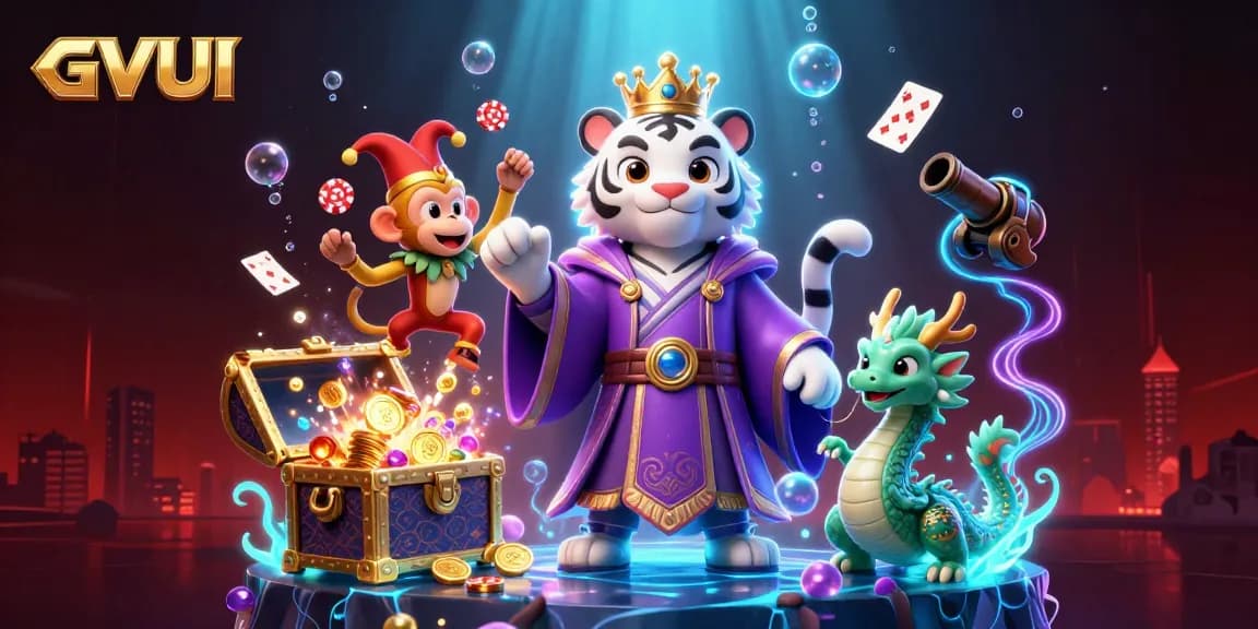 Engage in the thrilling world of GVUI casino, where the white tiger, playful monkey, and jade dragon bring luck and high stakes.