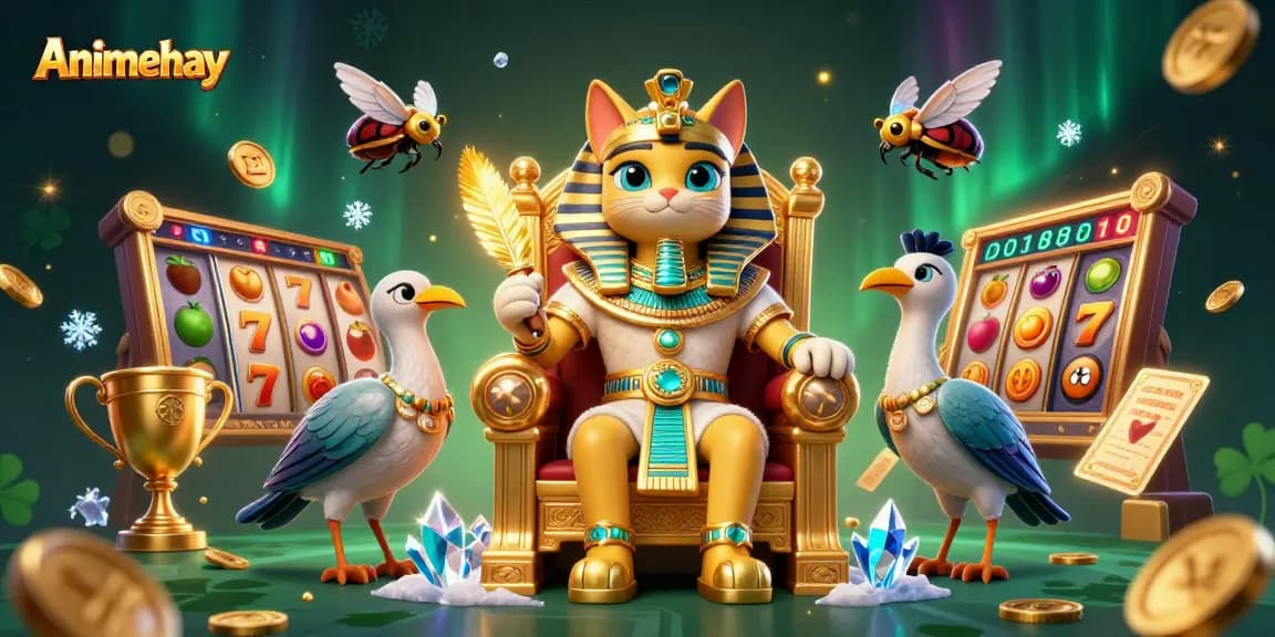 Experience winning strategies with Animehay in this engaging casino-themed illustration.