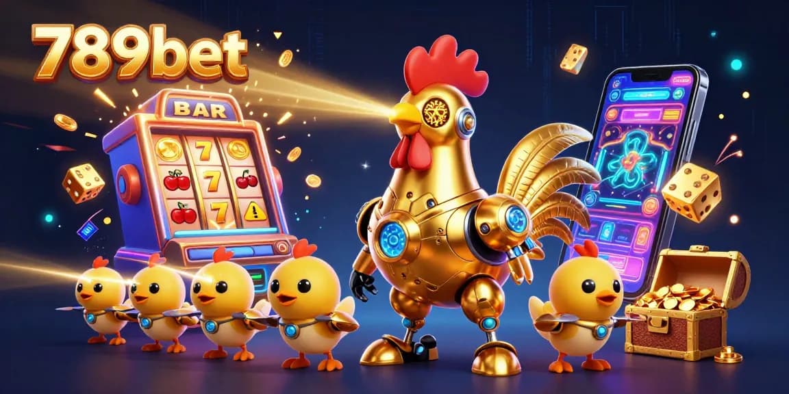 Experience exhilarating gaming action with 789bet's vibrant casino-themed illustration.