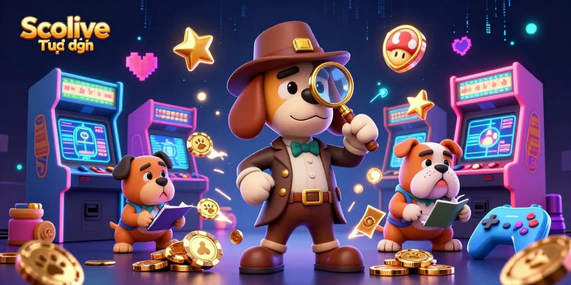 Experience Socolive trực tiếp with engaging characters and vibrant casino elements in a dynamic 3D scene.