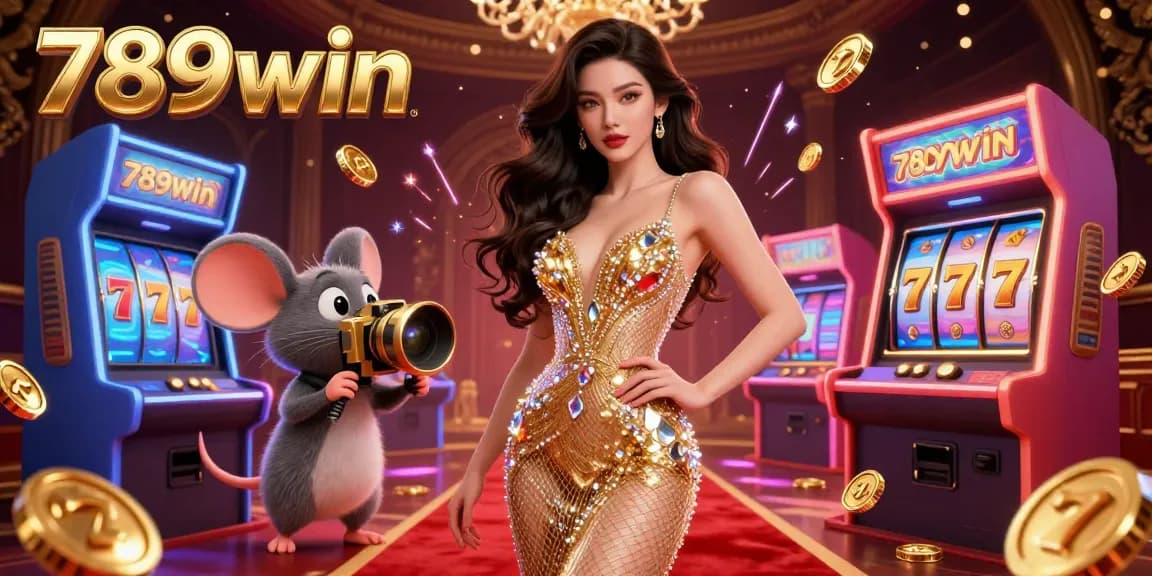 Engage with 789win's vibrant digital casino world filled with flashing slots and lively gaming elements.