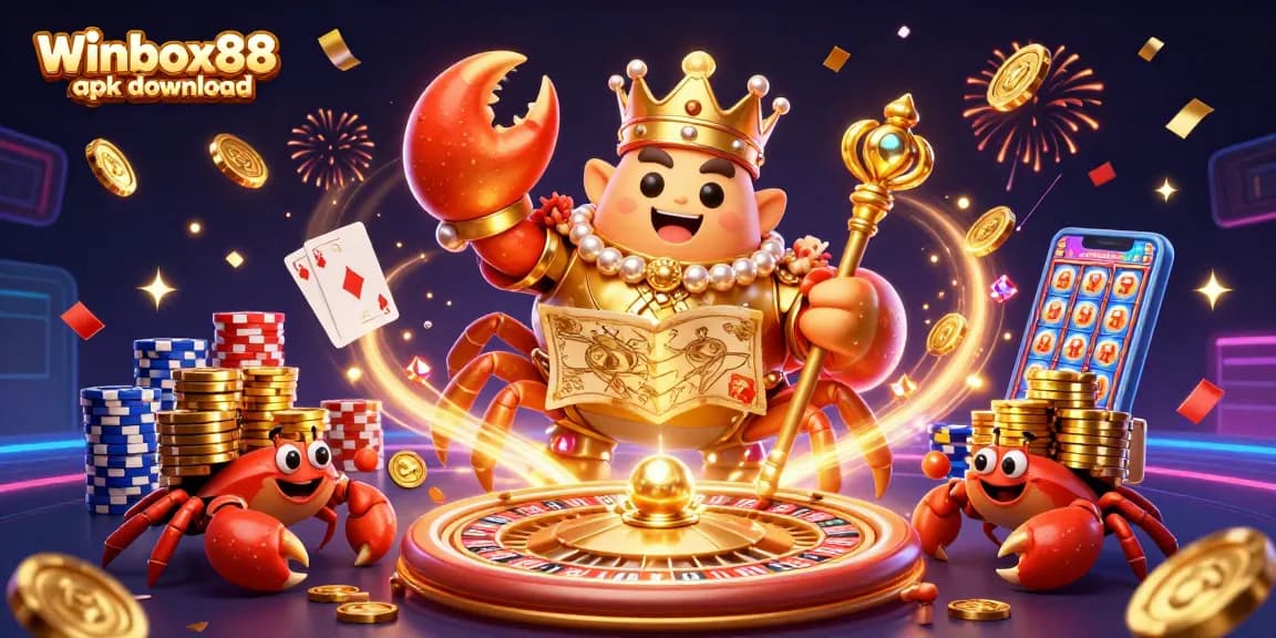Winbox88 apk download for seamless casino gaming access with vibrant characters and game elements.