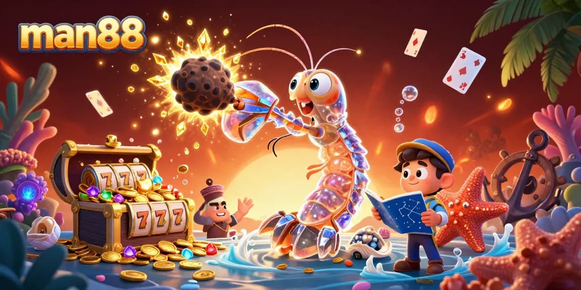 Experience man88 with thrilling slot games in a colorful 3D illustration featuring a galactic samurai.
