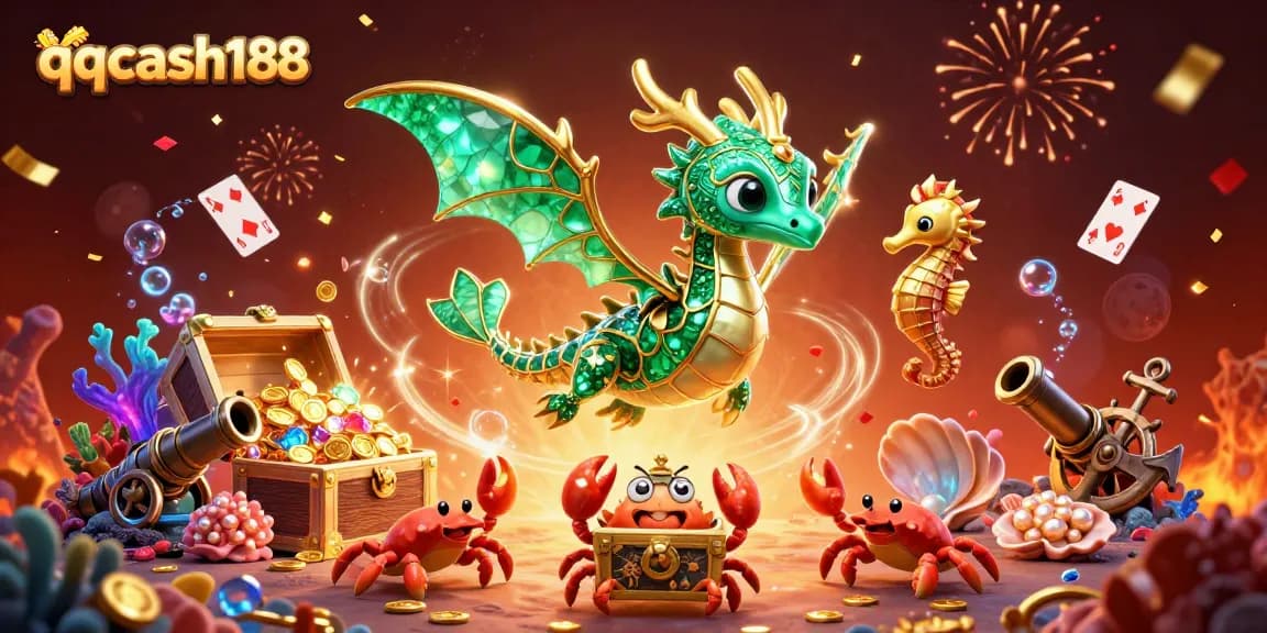 Experience the adventure of qqcash188 with animated sea creatures and treasure-filled casino action!