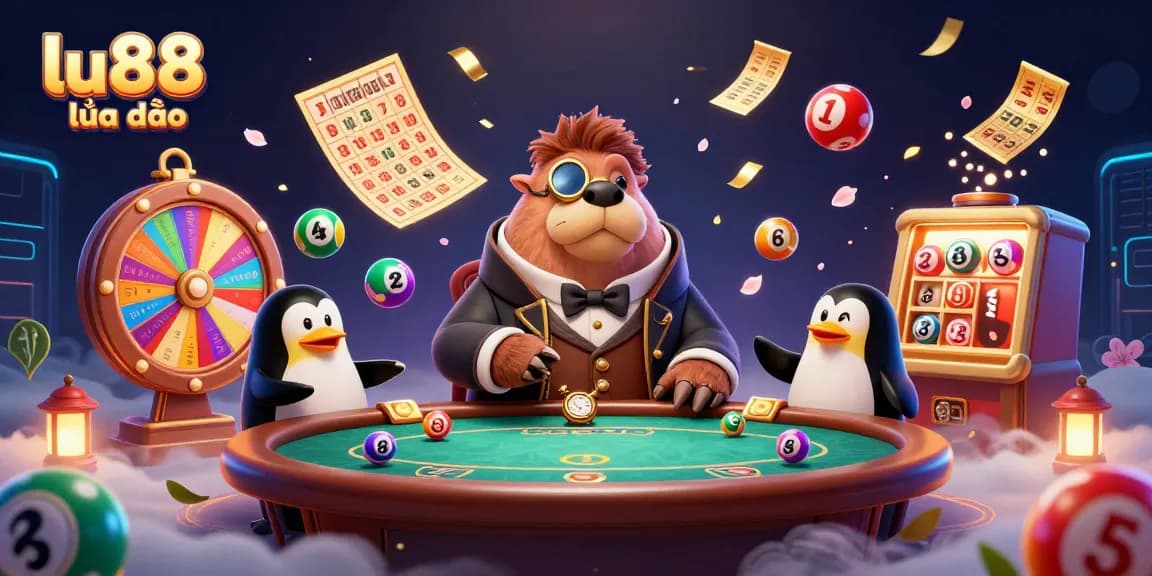 Engage with the vibrant casino theme of lu88 lừa đảo featuring a jolly walrus at a poker table.