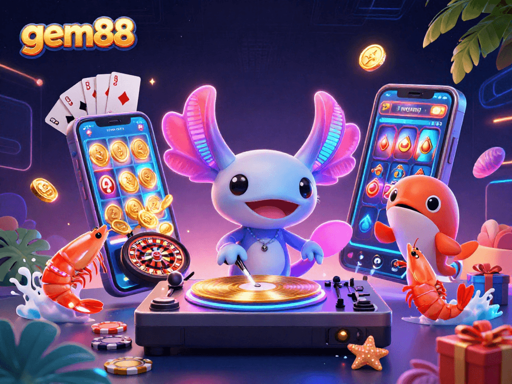 Engage with gem88's thrilling games featuring colorful visuals and lively characters