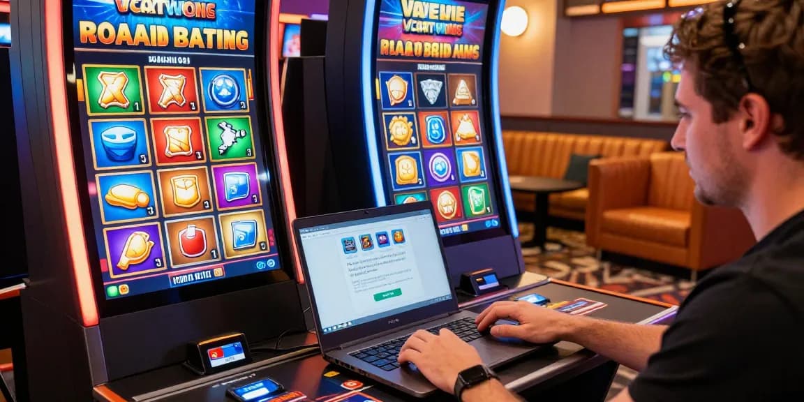 Exciting online gaming atmosphere showcasing credit card casinos with player engagement and colorful game graphics.