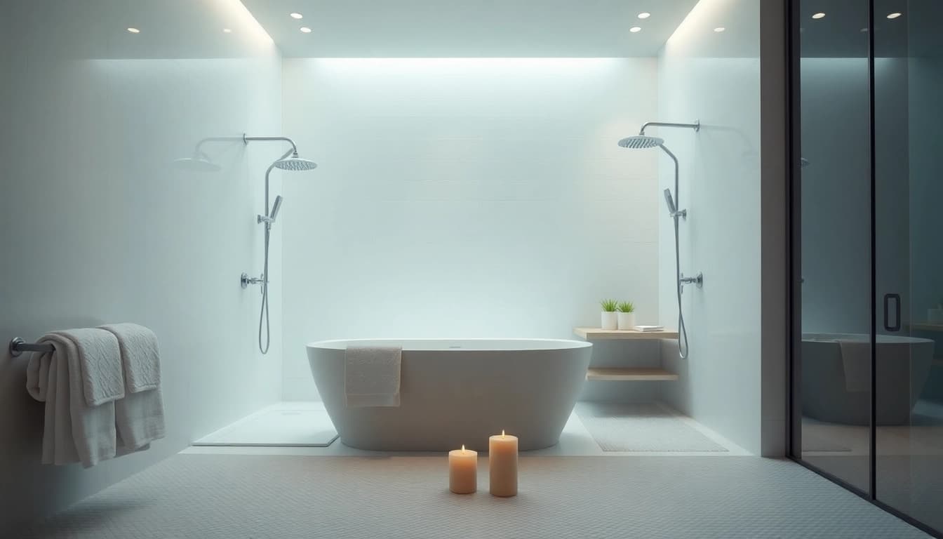 Enhance your bathroom with elegant showers featuring modern designs and soothing colors.