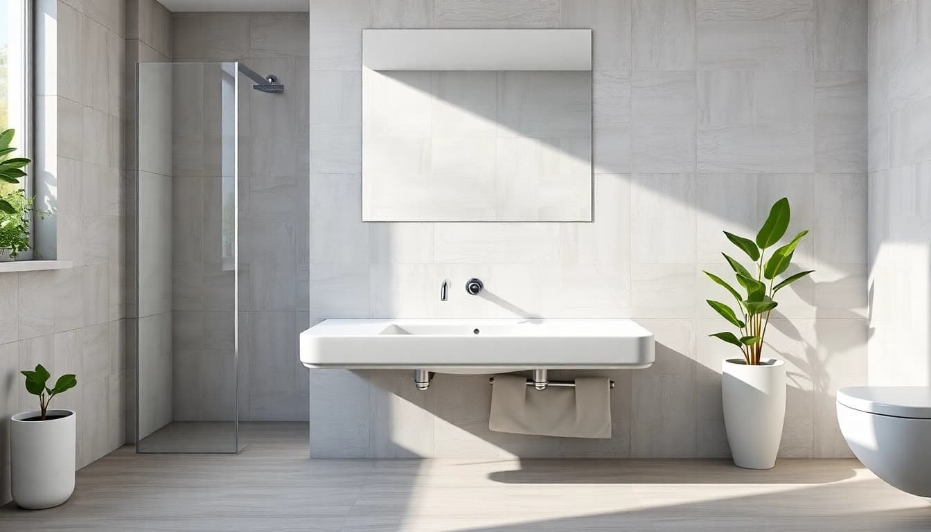 sonni sanitär hochwertige Sanitäranlagen in einem modernen Badezimmer präsentieren