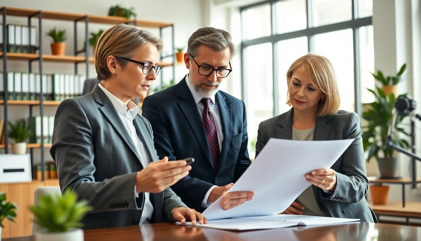 Engaging estate planning consultation with lawyer and client focusing on important documents.