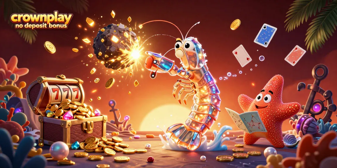 Crownplay no deposit bonus revealed through thrilling slot gameplay featuring vibrant coral and treasure elements