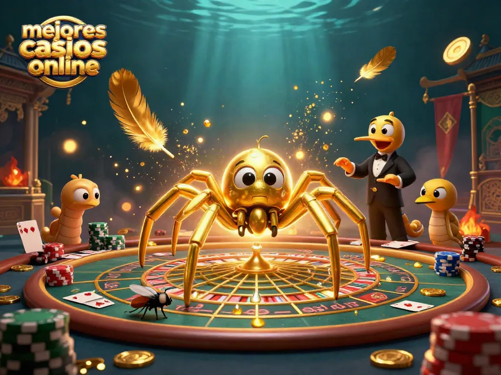 Encuentra los mejores casinos online mientras el croupier centípede reparte cartas en un giro emocionante.