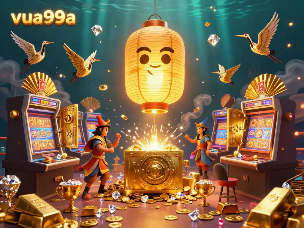 Experience the vibrant casino atmosphere at vua99a with golden treasures and dynamic gaming action.