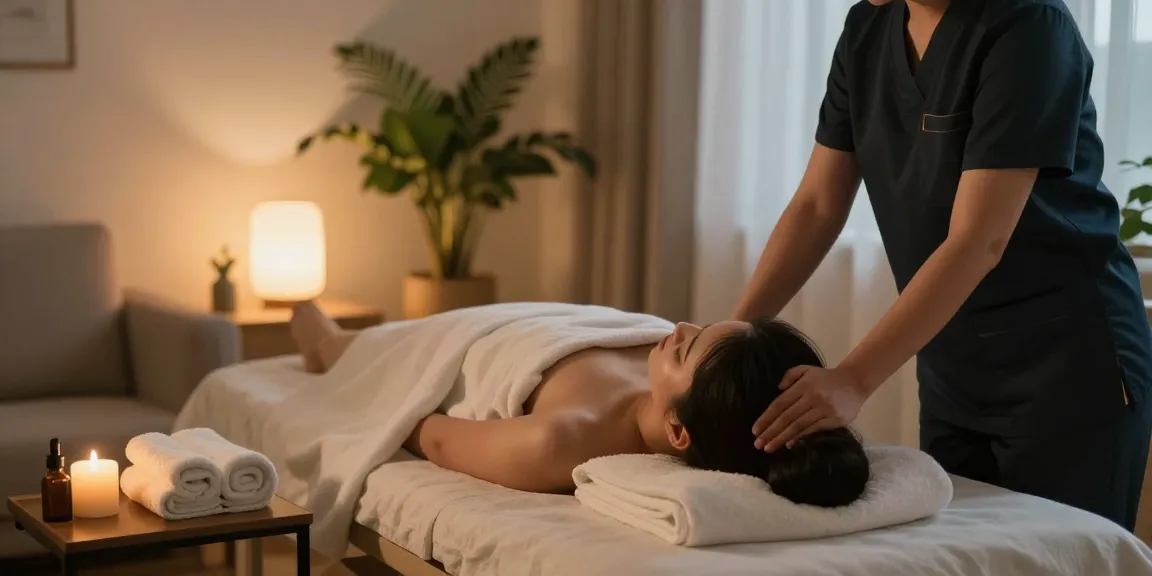 At-home 출장마사지 session in a calming environment with a professional therapist.