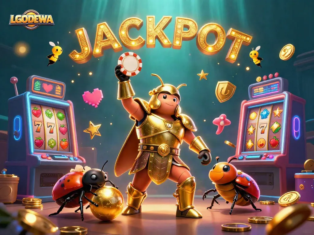 Engage with LGODEWA and celebrate a jackpot victory with immersive gaming visuals.