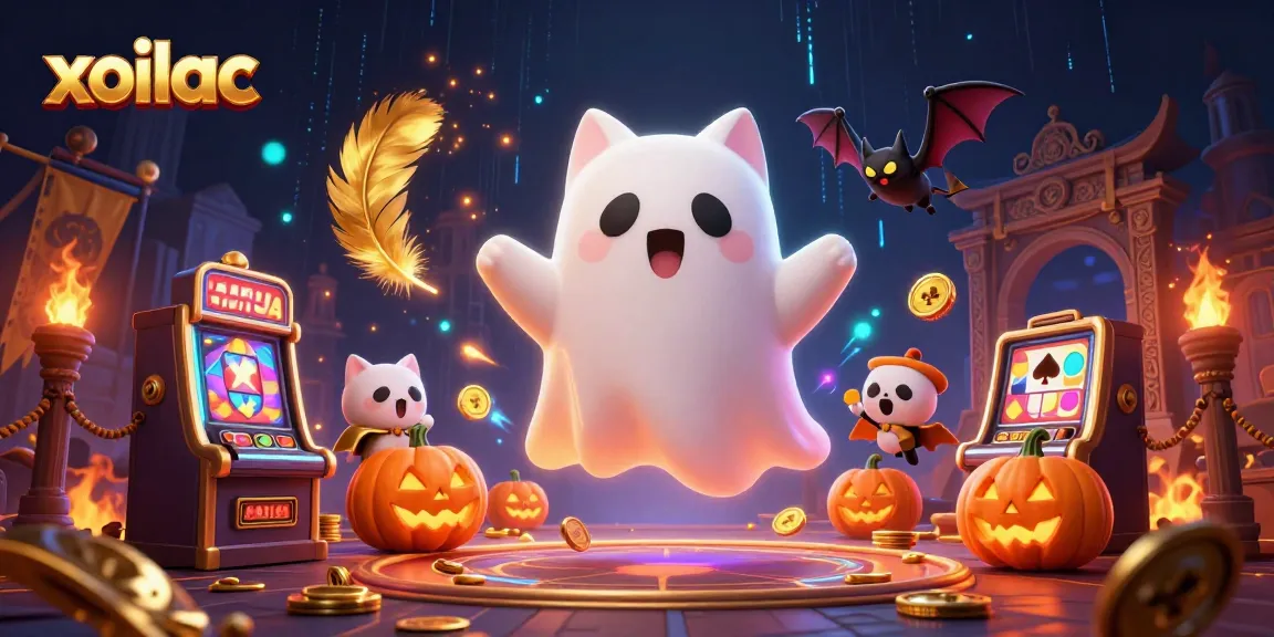 Enjoy thrilling gameplay at Xoilac with a spooky ghost cat and vibrant casino atmosphere.