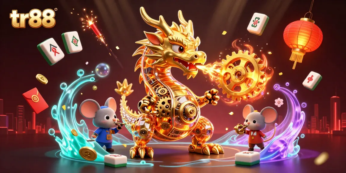 Engage with thrilling tr88 casino action featuring a golden dragon and festive game elements