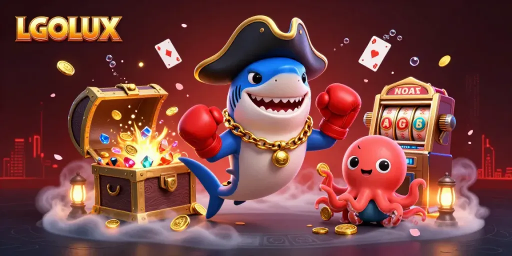 Experience the thrill of LGOLUX with captivating characters, vibrant treasures, and exciting gaming elements.